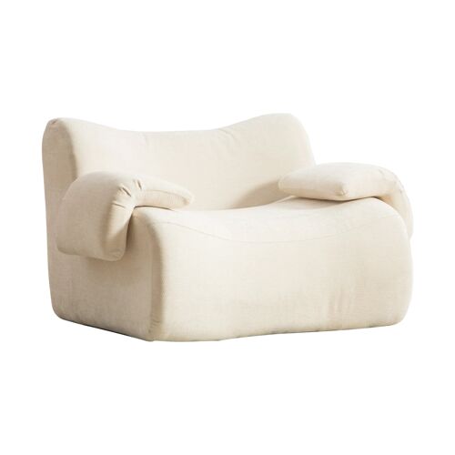 Fauteuil Relax en tissu Chenille- Canapé Modulaire Sans montage 30D mousse haute résilience- base antidérapante- Beige