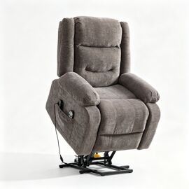 Fauteuil relax électrique- Aide à la levée- Massage 8 points & Chauffage- Réglage électrique- Télécommande¿ Poches latérales-Gris