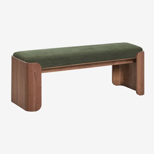 Banc en bois de caoutchouc et placage Lofren Bois Foncé ↔︎ 120 cm