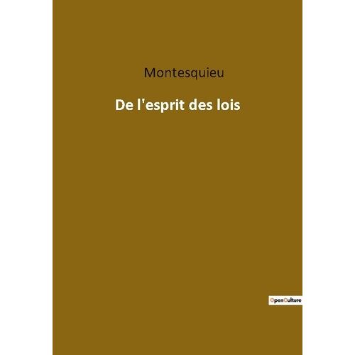 De L'esprit Des Lois