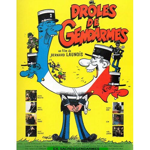 Drôles De Gendarmes, Affiche Française Petit Format (60cm/40cm), Réalisé Par Bernard Launois Avec Jacques Balutin, Sim, Robert Castel, Daniel Prévost. Imp K, Dessin Chakir.