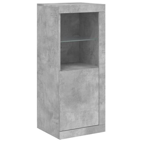 Buffet bahut commode armoire meuble de rangement organisateur cuisine salle de séjour salon avec lumières LED 41 x 37 x 100 cm gris 02_0029998