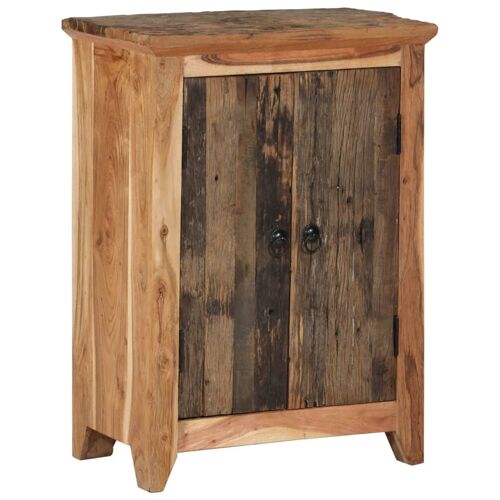 Buffet bahut commode armoire meuble de rangement organisateur cuisine salle de séjour salon 55 x 33 x 75 cm bois massif d'acacia et bois de récupération marron 02_0029588