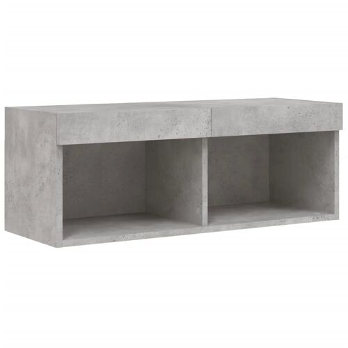 Meuble TV multimédia étagère télévision buffet téléviseur salle à manger salon chambre avec lumières LED 80 x 30 x 30 cm gris 02_0026615