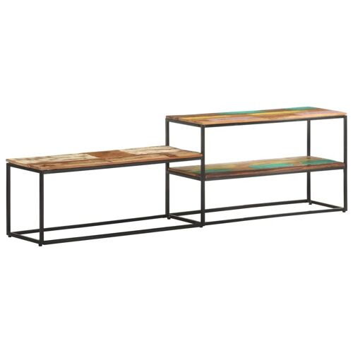 Meuble TV multimédia étagère télévision buffet téléviseur salle à manger salon chambre 180 x 30 x 50 cm bois de récupération massif brun 02_0026090