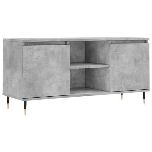 Meuble TV multimédia étagère télévision buffet téléviseur salle à manger salon chambre 104 x 35 x 50 cm bois d'ingénierie gris 02_0025659