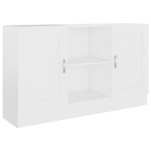 Buffet bahut commode armoire meuble de rangement organisateur cuisine salle de séjour salon 120 x 30,5 x 70 cm bois d'ingénierie blanc 02_0030204
