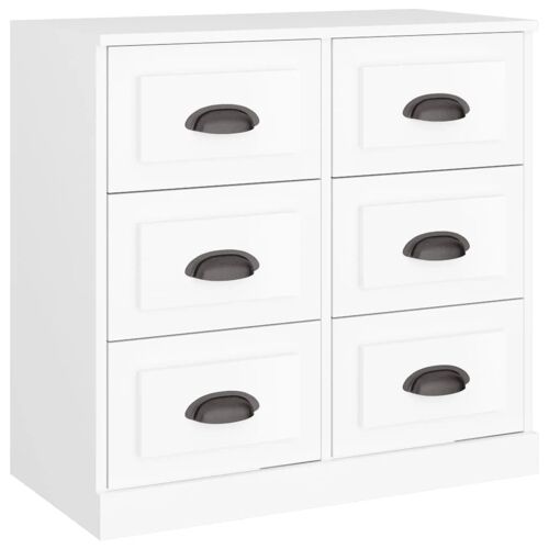 Buffet bahut commode armoire meuble de rangement organisateur cuisine salle de séjour salon 70 x 35,5 x 67,5 cm bois d'ingénierie blanc 02_0030488