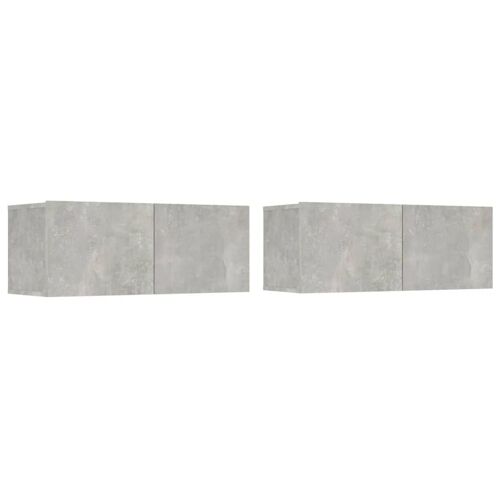 Meubles TV multimédia étagère télévision buffet téléviseur salle à manger salon chambre 2 pièces 80 x 30 x 30 cm bois d'ingénierie gris 02_0028560