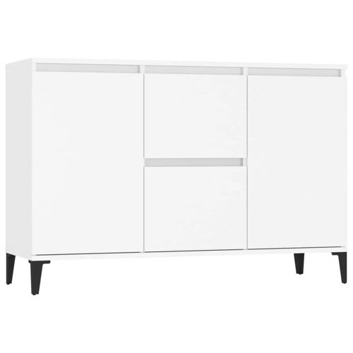 Buffet bahut commode armoire meuble de rangement organisateur cuisine salle de séjour salon 104 x 35 x 70 cm bois d'ingénierie blanc 02_0030184