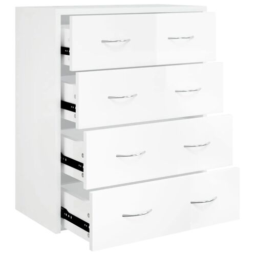 Buffet bahut commode armoire meuble de rangement organisateur cuisine salle de séjour salon avec 4 tiroirs 60 x 30,5 x 71 cm brillant blanc 02_0029750