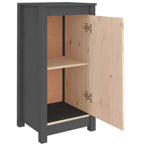 Buffet bahut commode armoire meuble de rangement organisateur cuisine salle de séjour salons lot de 2 39 x 35 x 80 cm bois massif de pin gris 02_0036838