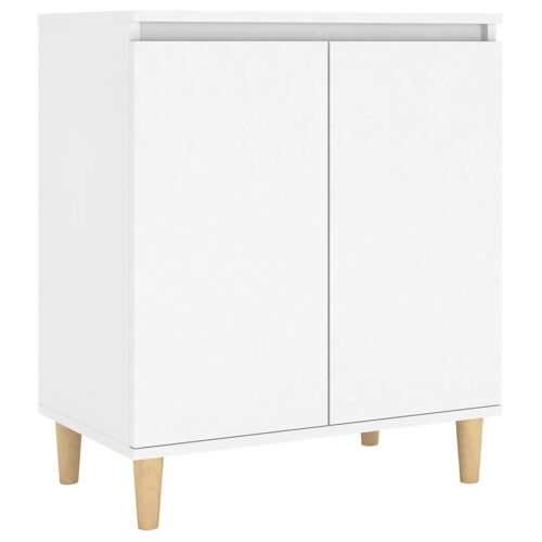Buffet bahut commode armoire meuble de rangement organisateur cuisine salle de séjour salon avec pieds en bois massif bois d'ingénierie blanc 02_0030091