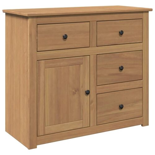 Buffet bahut commode armoire meuble de rangement organisateur cuisine salle de séjour salon avec tiroirs 93 x 40 x 80 cm bois massif de pin marron 02_0030130