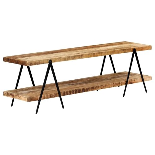 Meuble TV multimédia étagère télévision buffet téléviseur salle à manger salon chambre 160 x 40 x 50 cm bois solide de manguier brun 02_0026078