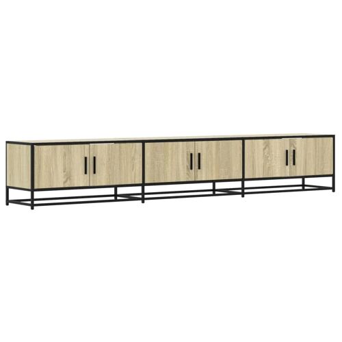 Meuble TV multimédia étagère télévision buffet téléviseur salle à manger salon chambre chêne sonoma 240 x 35 x 41 cm bois d'ingénierie brun 02_0027521