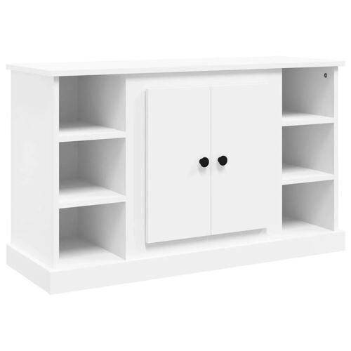 Buffet bahut commode armoire meuble de rangement organisateur cuisine salle de séjour salon 100 x 35,5 x 60 cm bois d'ingénierie blanc 02_0030153