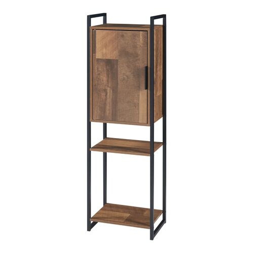 Armoire étagère 115 x 35 x 25 cm meuble de rangement de salle de bain marron 03_0008883