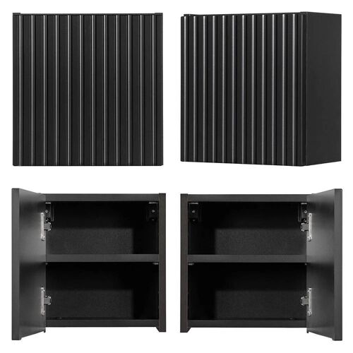 Armoire étagère 30 x 30 x 19 cm meuble de rangement murale de salle de bain noir 03_0008896