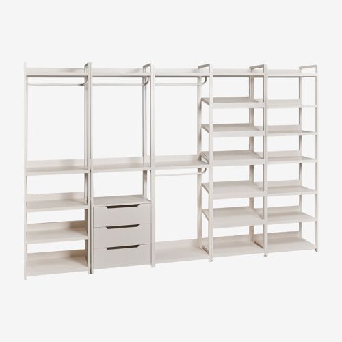 Armoire modulaire ouverte 5 pièces en fer Velunis Blanc Gardenia