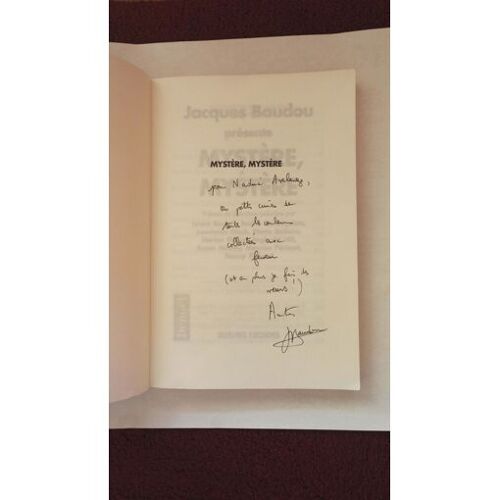 Jacques Baudou Mystère, Mystère (Nouvelles) Avec Un Envoi Autographe Signé 1994 Denoël Sueurs Froides