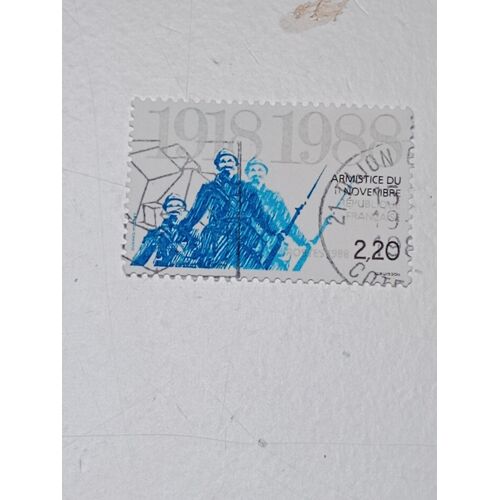 Timbre France 2,20 Oblitéré Yvert N° 2549 - 70e Anniversaire De L´Armistice Du 11 Novembre 1918. De 1988