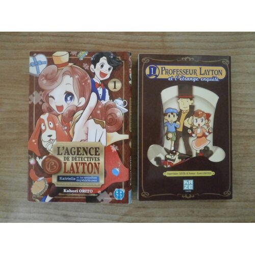 Lot Manga Vf - Professeur Layton + L'Agence De Detectives Layton # 1 - Kaze/Nobi