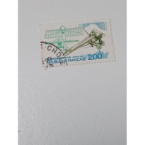 Timbre France 200 Yvert N° 2544 -Oblitéré Centenaire De La Naissance De Roland Garros (1888-1918) De 1988