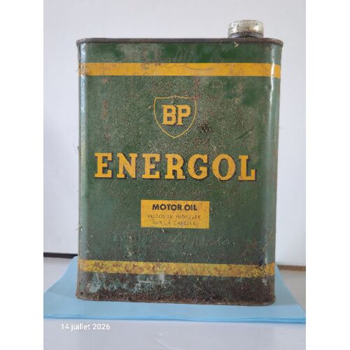 Ancien Bidon D'Huile Automobile Bp, Energol, 20 W