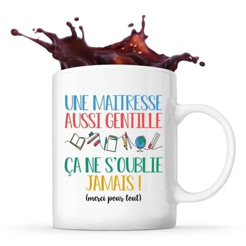 Mug Maitresse Aussi Gentille| Tasse Originale Cadeau Remerciement Fin D'années Maitresse D'école Maternelle Professeur Institutrice