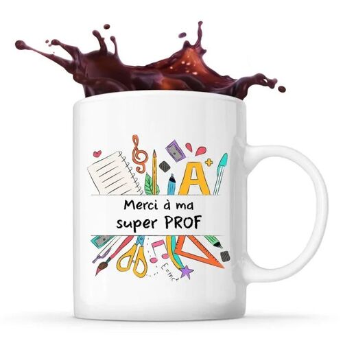 Mug Merci Super Prof| Tasse Originale Cadeau Remerciement Fin D'années Maitresse D'école Maternelle Professeur Institutrice Prof