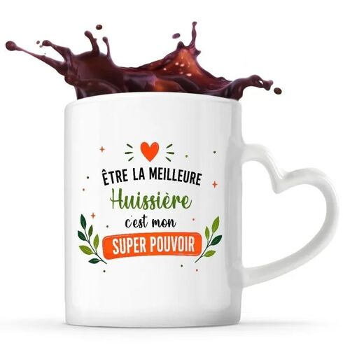Planetee Mug Coeur Meilleure Huissière Super Pouvoir Tasse Cadeau Femme Collègue