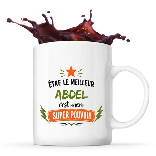 Planetee Mug Meilleur Abdel Super Pouvoir Tasse Café Céramique Cadeau Homme Anniversaire Noël Papa Collègue