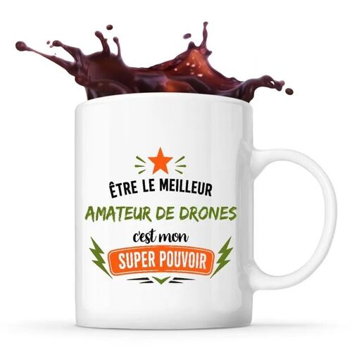 Planetee Mug Meilleur Amateur De Drones Super Pouvoir Tasse Café Céramique Cadeau Homme Anniversaire Noël Papa Collègue