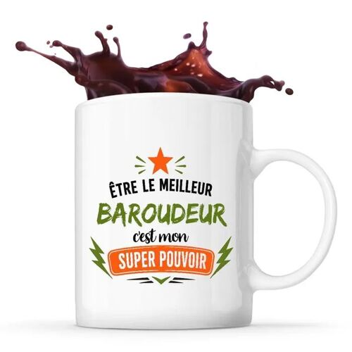 Planetee Mug Meilleur Baroudeur Super Pouvoir Tasse Café Céramique Cadeau Homme Anniversaire Noël Papa Collègue