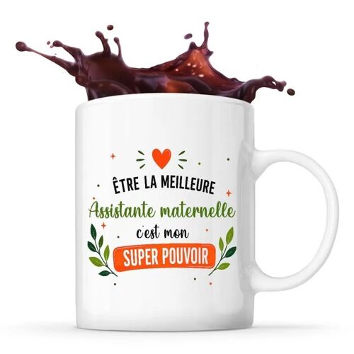 Planetee Mug Meilleure Assistante Sociale Super Pouvoir Tasse Café Céramique Cadeau Femme Anniversaire Noël Maman Collègue