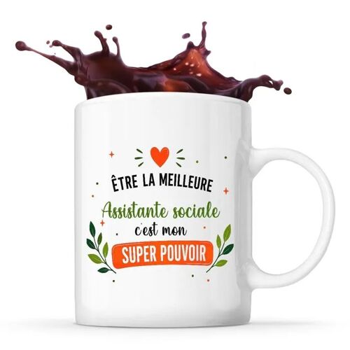 Planetee Mug Meilleure Assistante Maternelle Super Pouvoir Tasse Café Céramique Cadeau Femme Anniversaire Noël Maman Collègue
