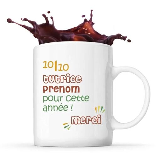 Mug Personnalisable Tutrice 10-10 Pour Cette Année| Tasse Originale Cadeau Remerciement Fin D'années Atsem Maternelle Professeur
