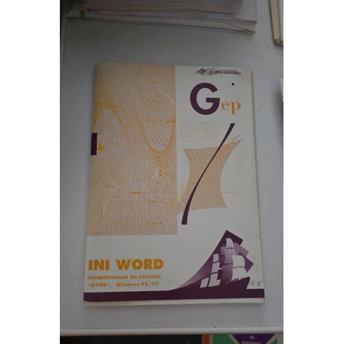 Ini Word, Apprentissage Du Logiciel Éditions Gep, Et Son Corrigé