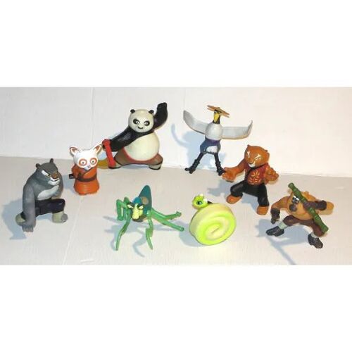 Figurine Kung Fu Panda Dreamworks Lot 8 Personnages Dessin Animé
