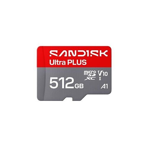 Carte mémoire micro SD Sandisk Carte UHS-I microSDXC SANDISK Ultra PLUS, 512 Go, jusqu''a 200 Mo/s en lecture, video Full HD, V10, U1, C10, A1
