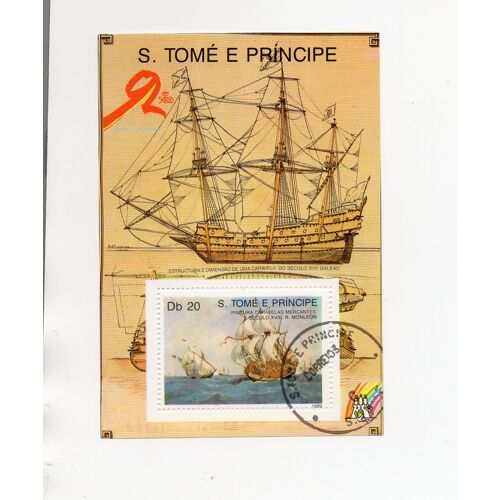 S. Tomé E Principe- Bloc Feuillet Oblitéré- Voilier