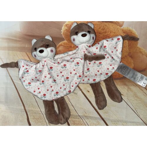 Doudou renard chien Tom & kiddy lot de deux renardes bisous d’ange peluches grelot jouets bébé poupée chiens