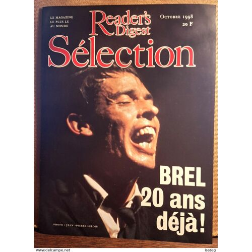Affiche Cartonnée Publicitaire Pour Librairie : Reader'S Digest Sélection : Jacques Brel
