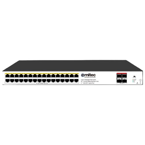 Ernitec ELECTRA-M232-1GB-460W commutateur réseau Géré L3 Gigabit Ethernet (10/100/1000) Connexion Ethernet, supportant l'alimentation via ce port (PoE)