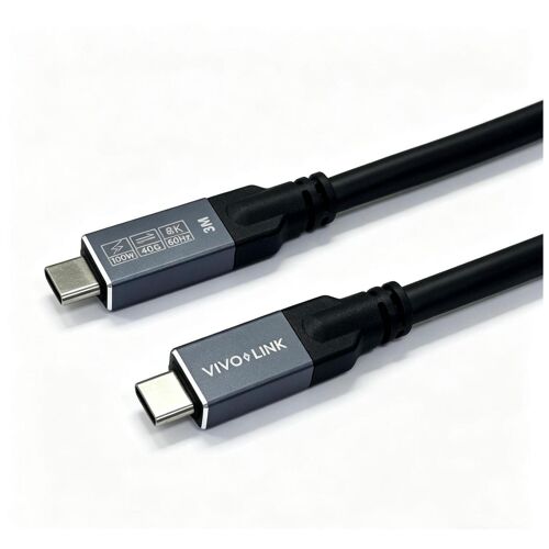 Vivolink USB-C to USB-C Cable 1m - USB4, 40Gbps, 100W PD, 8K, Enterprise-tested câble USB USB4 Gen 2x2 USB C 40 Gbit/s 240 W Noir