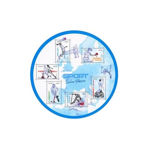 Sport Couleur Passion (1) : Représentation Stylisée De Différents Sports Feuillet 5325 (Rond) Année 2019 N° 5325 5326 5327 5328 5329 5330 Yvert Et Tellier Luxe