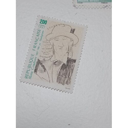 Timbre France 2,00 Yvert N° 2497 - Centenaire De La Naissance De Blaise Cendrars (1887-1961). De 1987