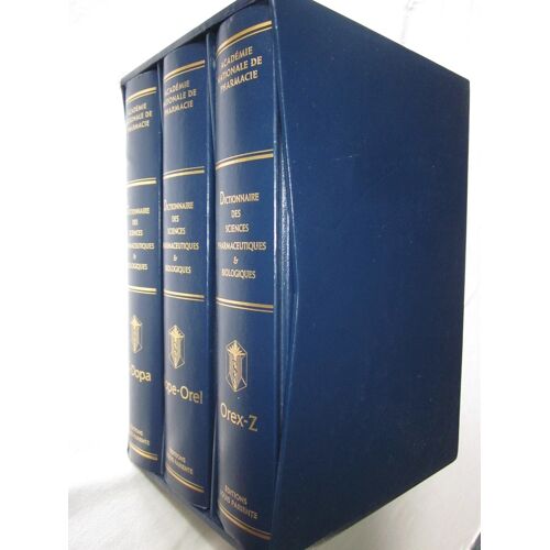 Dictionnaire Des Sciences Pharmaceutiques & Biologiques. 3 Tomes. Académie Nationale De Pharmacie. Editions Louis Pariente (1997)