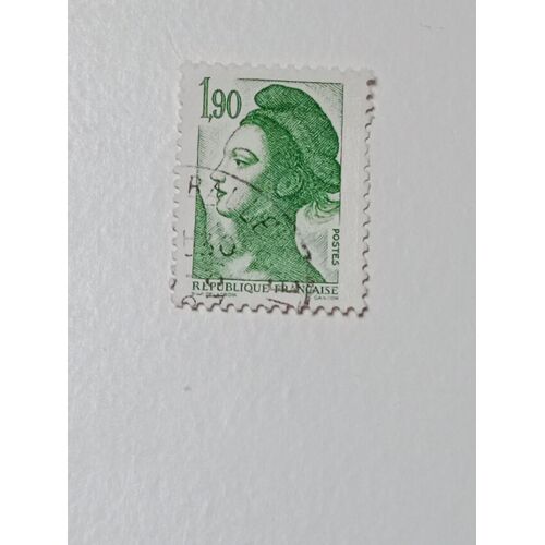 France Timbre 1,90 Oblitéré Yvert N° 2424 Delacroix Liberte Vert De 1986 +